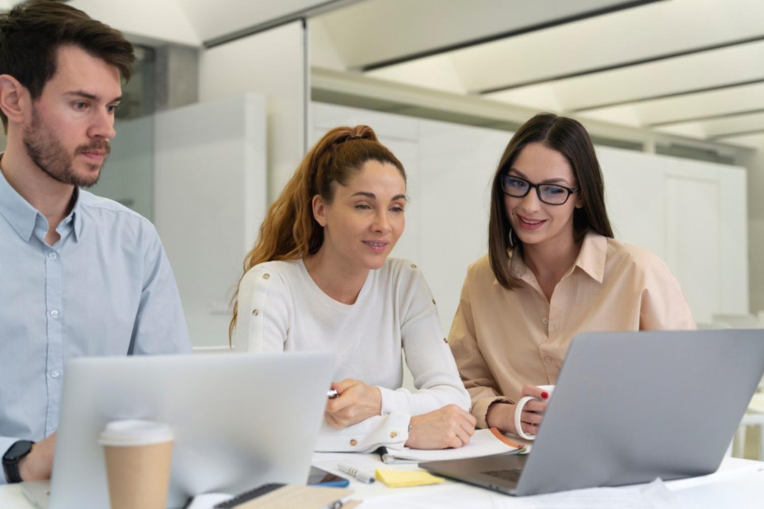 Professional discussing financial strategy in modern corporate environment